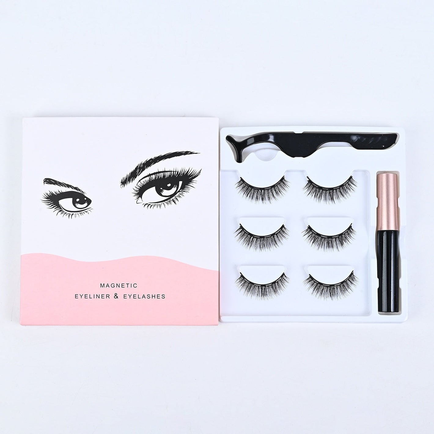 Magnetic Eyelashes Set Three Pairs and Five Mixed for Easy Application - or Use Teleplus magnetic eyelashes three pairs