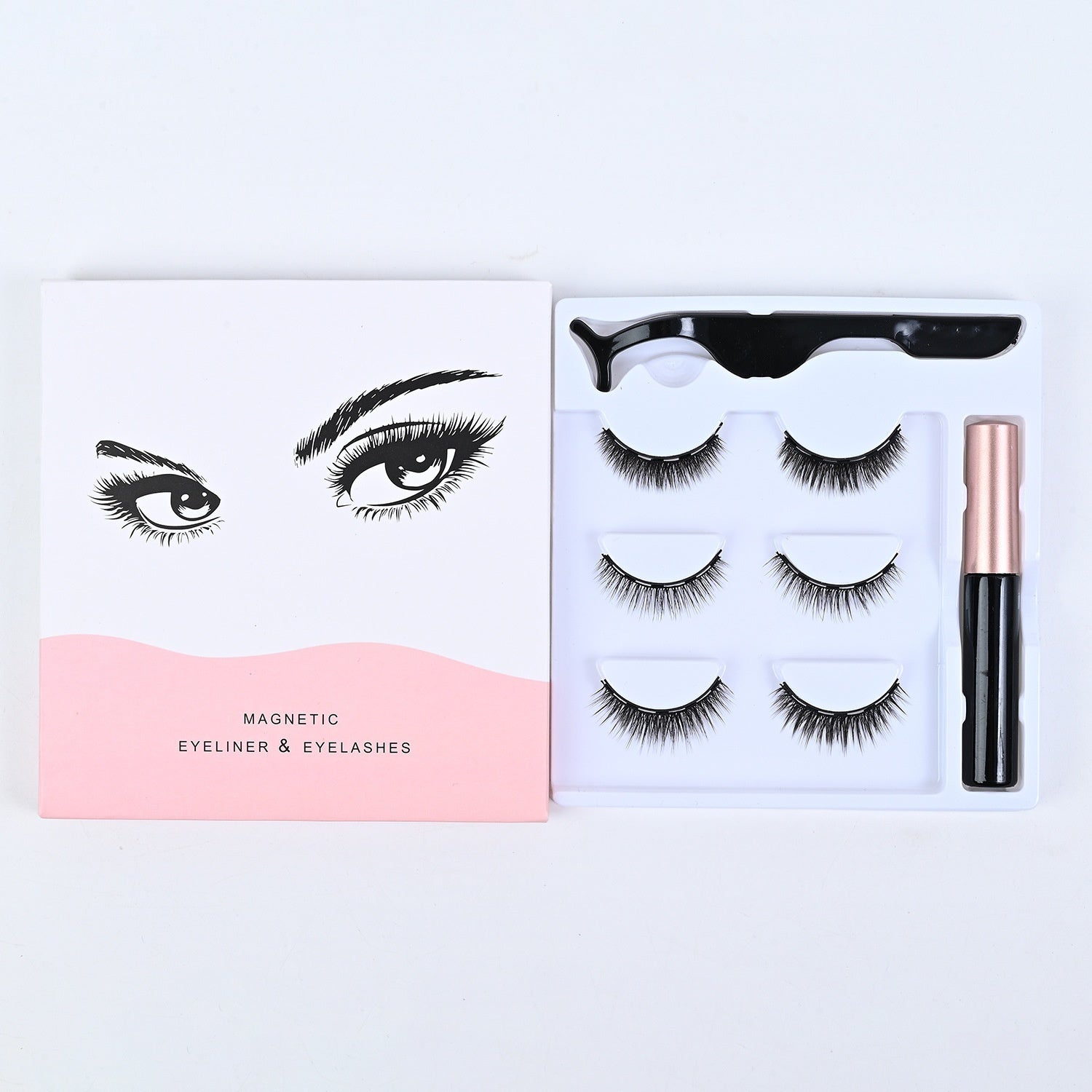 Magnetic Eyelashes Set Three Pairs and Five Mixed for Easy Application - or Use Teleplus magnetic eyelashes three pairs