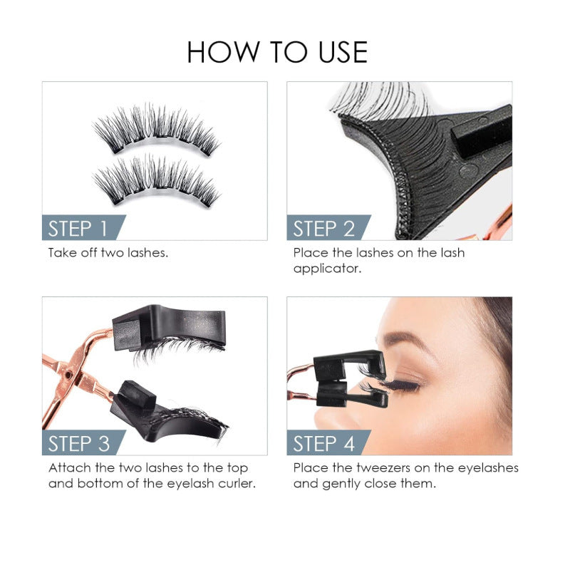 Magnetic False Eyelash Set with Clip and Curlers for Full Eyes - Teleplus magnetic false eyelash clip suit