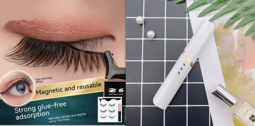 Magnetic False Eyelashes Set Five with Liquid Eyeliner Packaged - Teleplus magnetic false eyelashes liquid eyeliner set