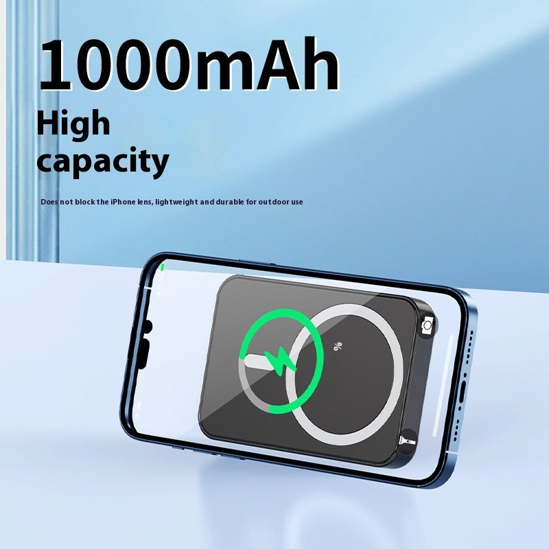 Magnetic Folding Bracket Power Bank Case with Gradient Color Pattern - magnetic folding bracket power bank