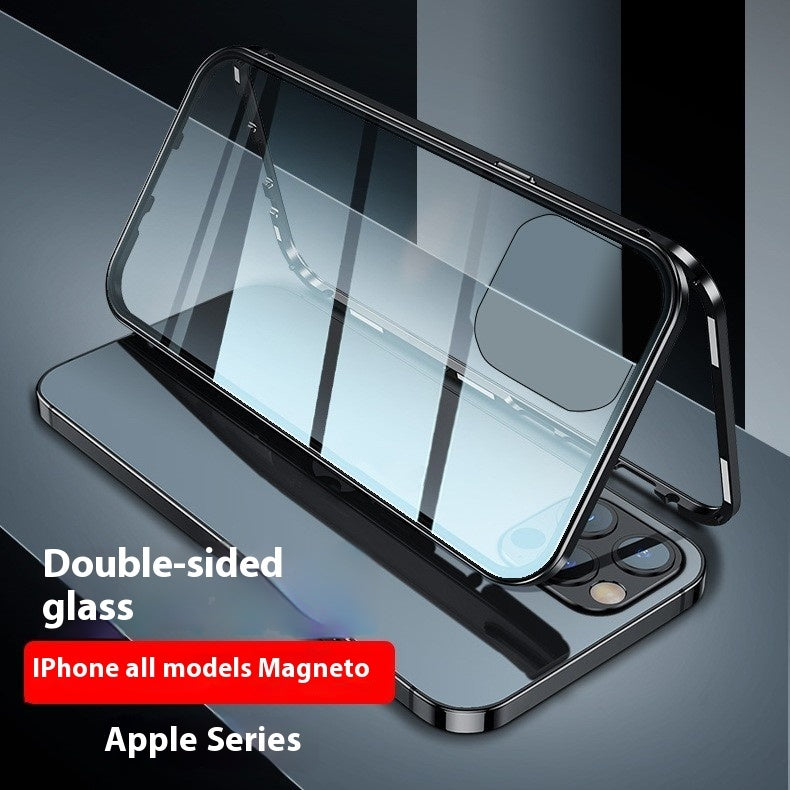 United States Magnetic King Anti-Fall Metal Phone Case for IPhone Models - Double-sided Glass HD united states chf