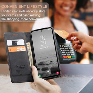 Magnetic Leather Phone Case for Samsung A25 with Bracket and Anti-Fall Protection - Teleplus bracket leather case phone