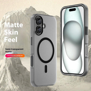 Magnetic Matte Skin Translucent Phone Case with Shockproof and Anti-Fall Features - for Vibes magnetic matte skin