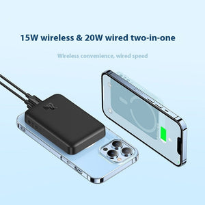 Magnetic Mini Wireless Fast Charging Mobile Power Supply 2-in-1 10000mAh Strong Adsorption 20W - Magnetic Mini Wireless