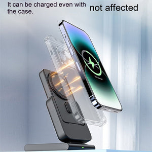 Magnetic Power Bank Three-in-one Removable Folding With Bracket - Magnetic Power Bank Three-in-One Wireless Charging