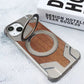 Magnetic Protective Shell for iPhone with Wooden Metal Splicing Design - Case Phone Shenanigans wooden metal splicing