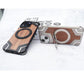 Magnetic Protective Shell for iPhone with Wooden Metal Splicing Design - Case Phone Shenanigans wooden metal splicing
