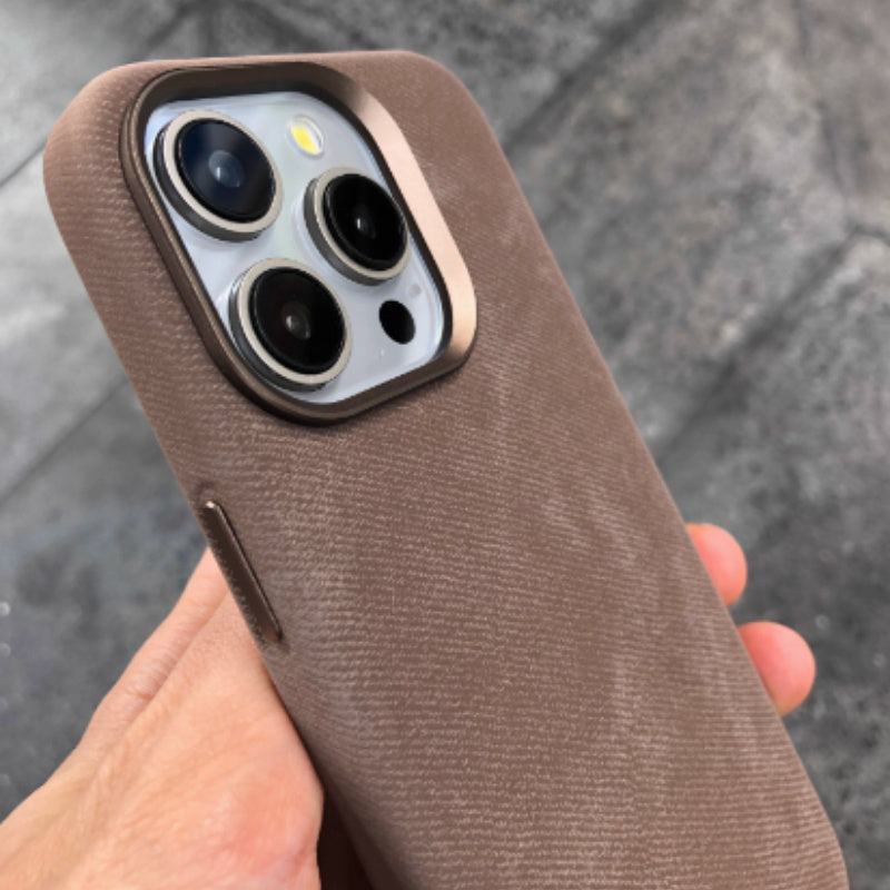 Magnetic Skin Feeling Fiber Leather Phone Grip for iPhone 12 13 14 - Magic Phones magnetic skin feeling fiber leather