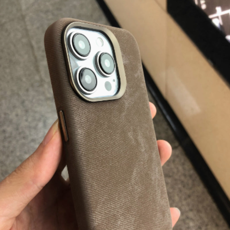 Magnetic Skin Feeling Fiber Leather Phone Grip for iPhone 12 13 14 - Magic Phones magnetic skin feeling fiber leather