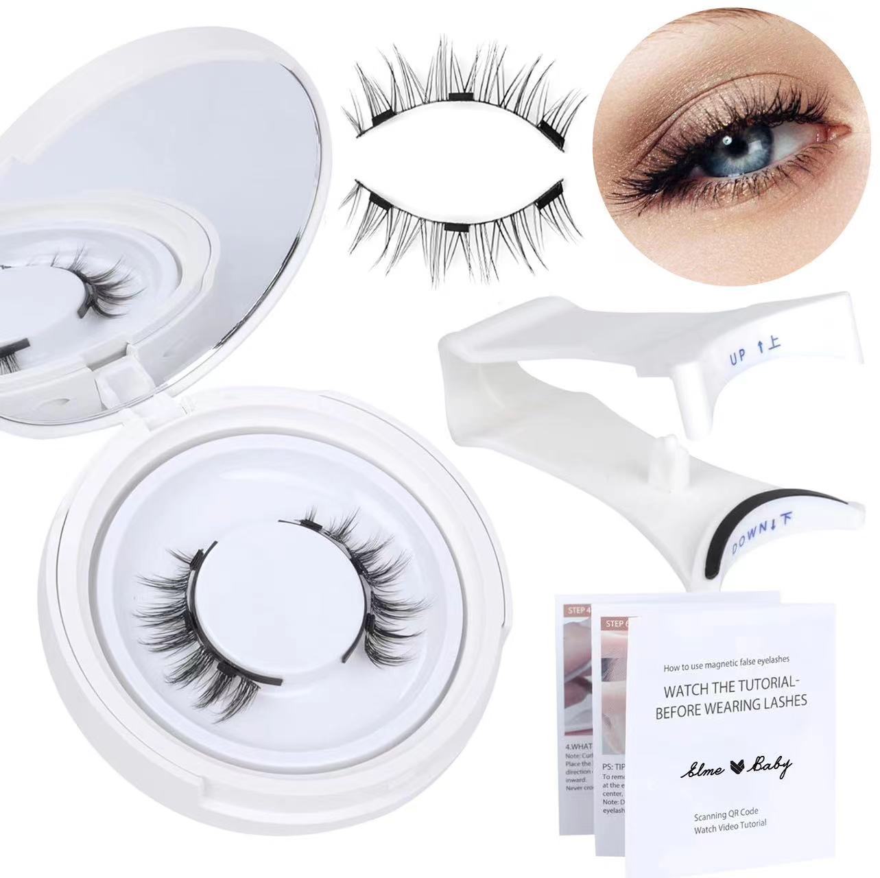 Magnetic Suction False Eyelashes Mink 9-14 Colors with White Clips Supernatural Magnet - Teleplus magnetic suction