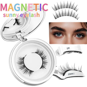 Magnetic Suction False Eyelashes Set with Applicator Tool Lightweight Fiber - magnetic suction false eyelashes set