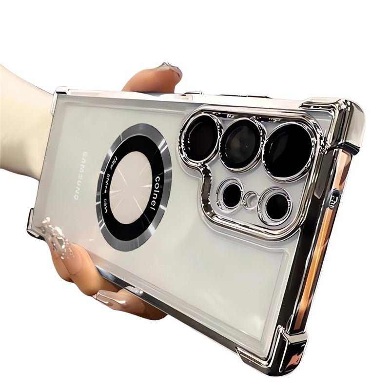 Magnetic Suction Hard Case with Airbag Bracket for iPhone TPU Acrylic PC - Teleplus magnetic suction