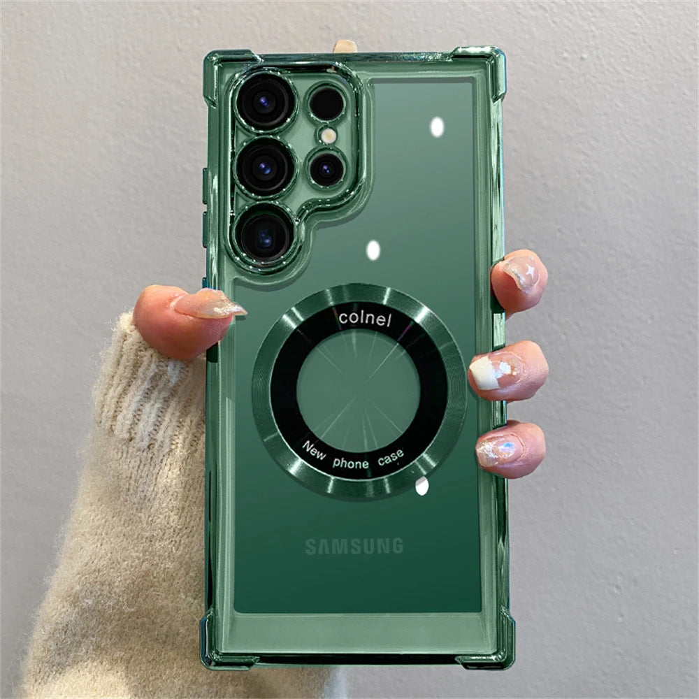 Magnetic Suction Hard Case with Airbag Bracket for iPhone TPU Acrylic PC - Teleplus magnetic suction