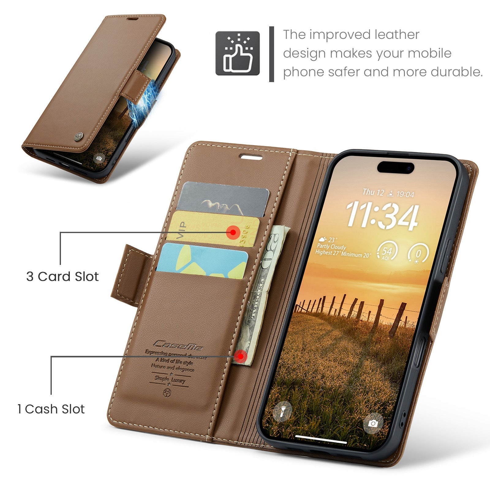 Magnetic Suction Phone Case with Card Holder for Apple Devices - Teleplus magnetic suction phone case