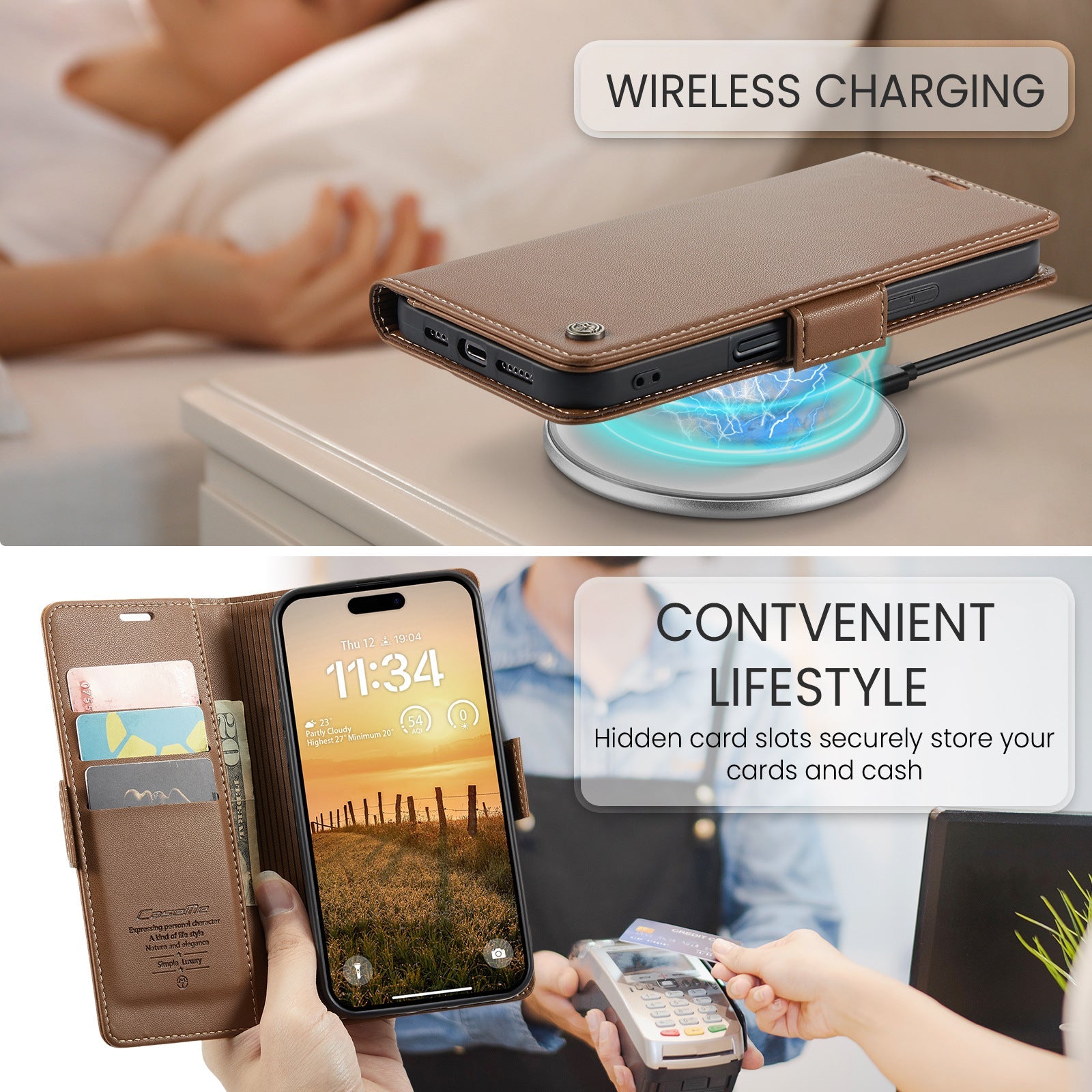Magnetic Suction Phone Case with Card Holder for Apple Devices - Teleplus magnetic suction phone case