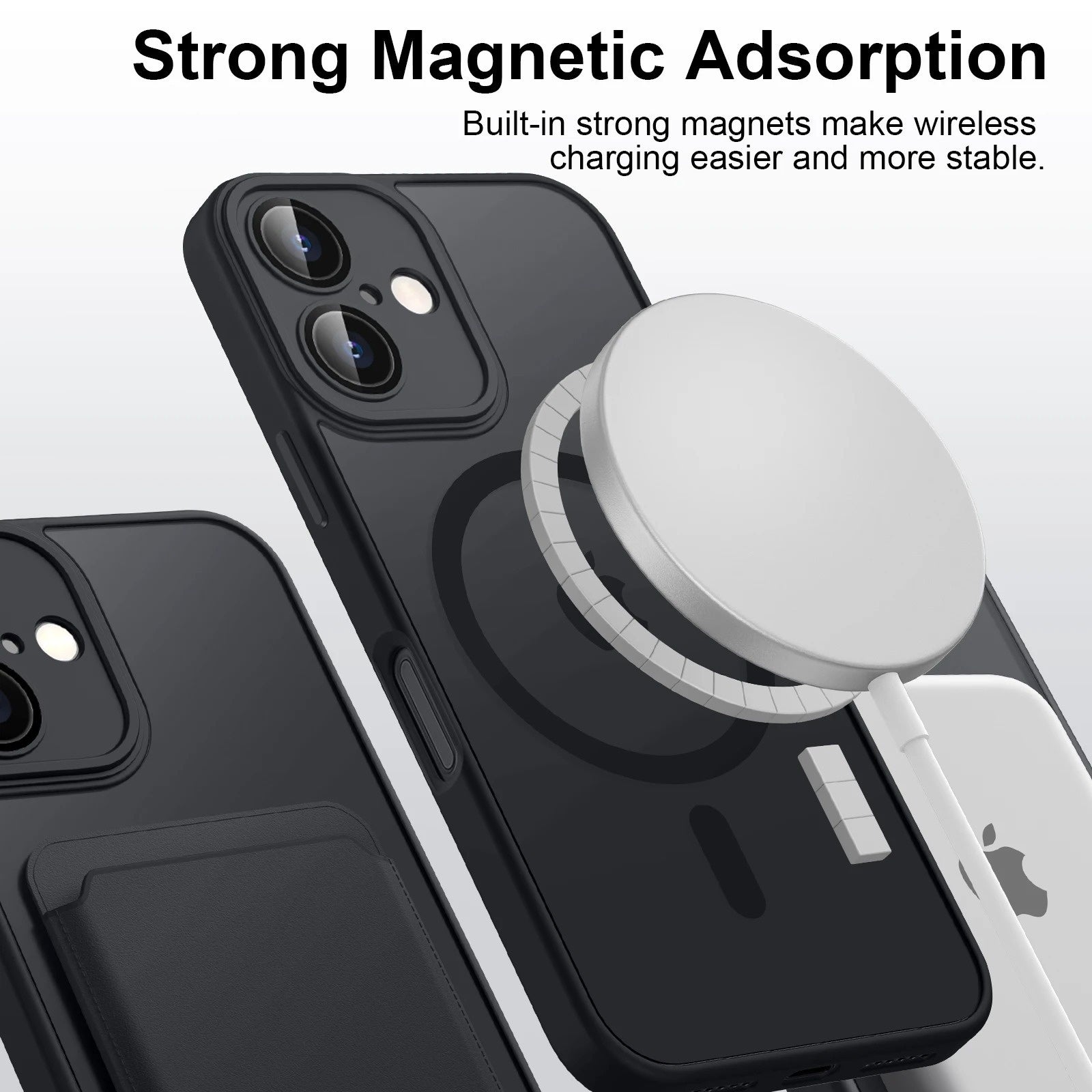 Magnetic Suction Shockproof Matte Case for Apple with Heat Dissipation - magnetic suction