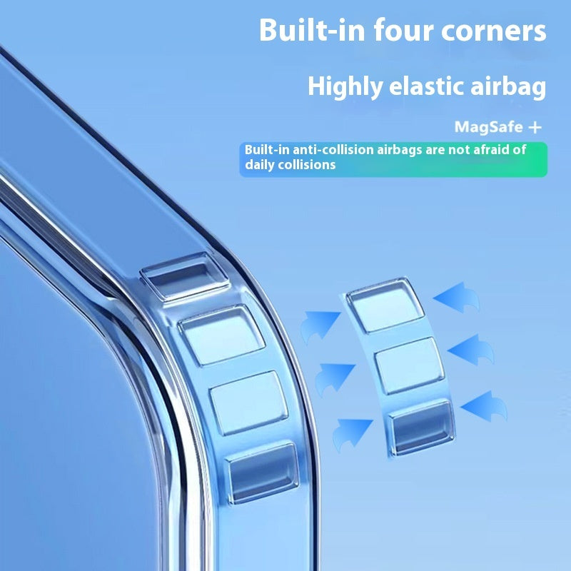 Magnetic Transparent Phone Case with Straight Edge Airbag Protection - Teleplus straight edge airbag magnetic