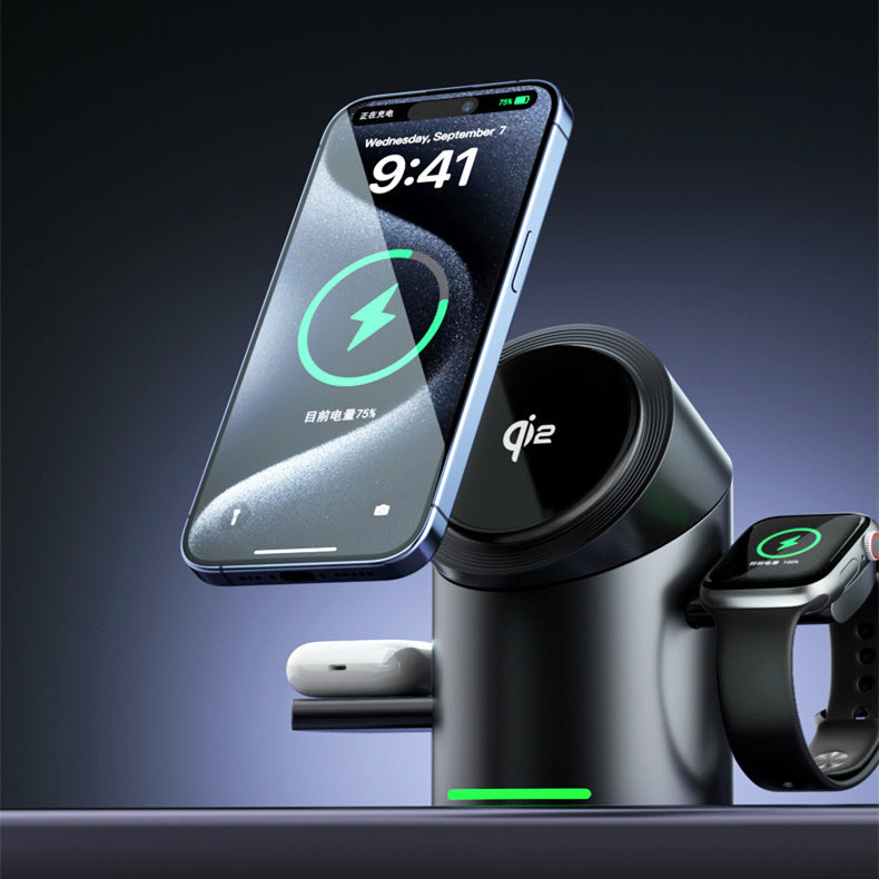 Magnetic Wireless Charger for Phone and Apple Watch Fast Charge Bracket - magnetic wireless charger phone fast charge
