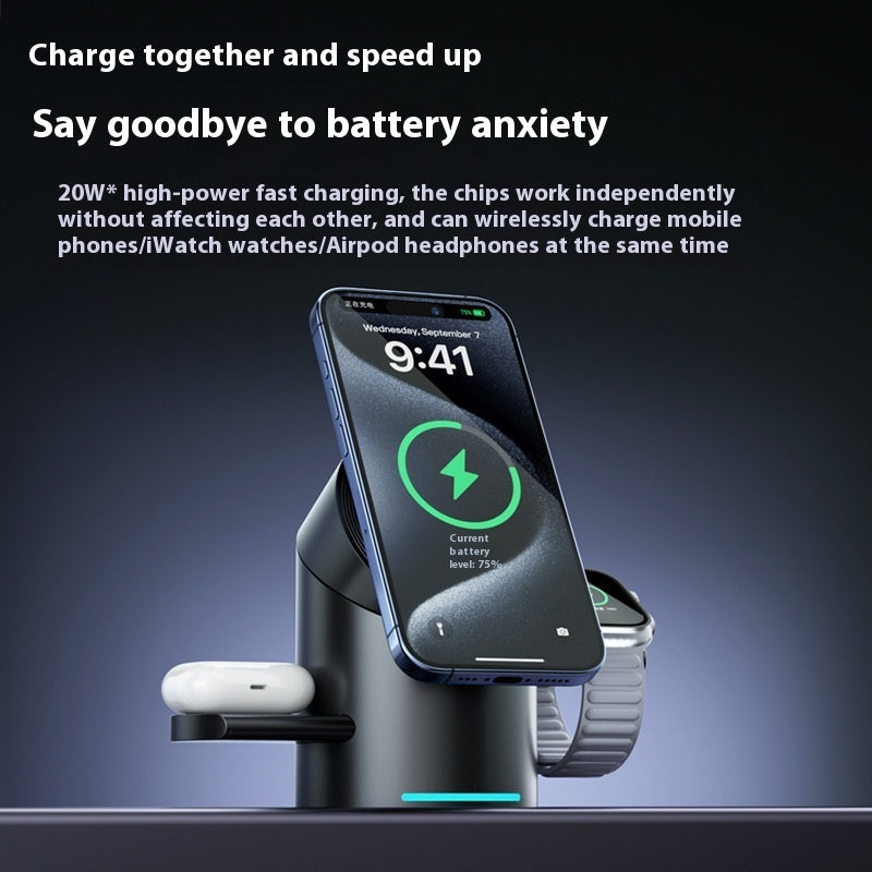 Magnetic Wireless Charger for Phone and Apple Watch Fast Charge Bracket - magnetic wireless charger phone fast charge