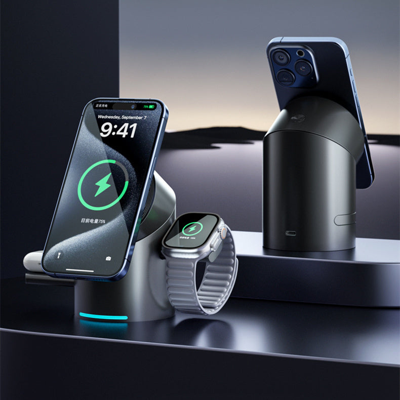 Magnetic Wireless Charger for Phone and Apple Watch Fast Charge Bracket - magnetic wireless charger phone fast charge