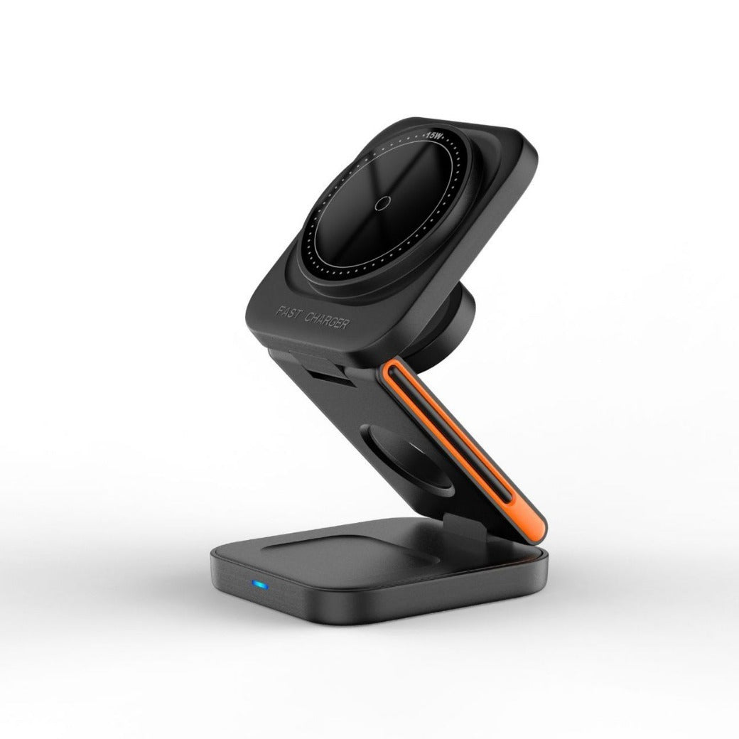 Magnetic Wireless Charger for United States CHF Devices Three-in-One Black and White - Charge Like a Pro with This Hero