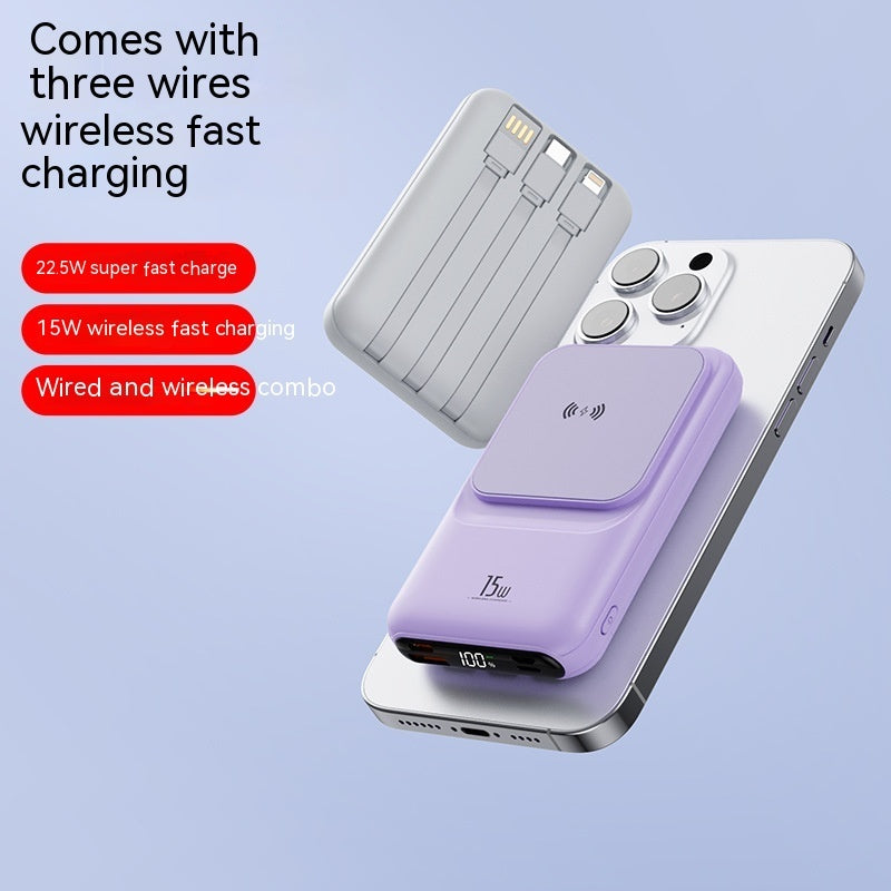 Magnetic Wireless Charger Power Bank With Cable Super Fast Charge Mobile Power 10000 MA - Super Fast Charge Magnetic