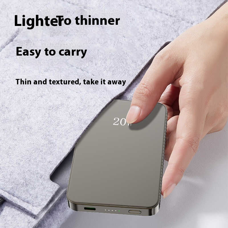 Magnetic Wireless Power Bank 5000mAh Portable Compact Fast Charging - compact portable wireless magnetic power bank