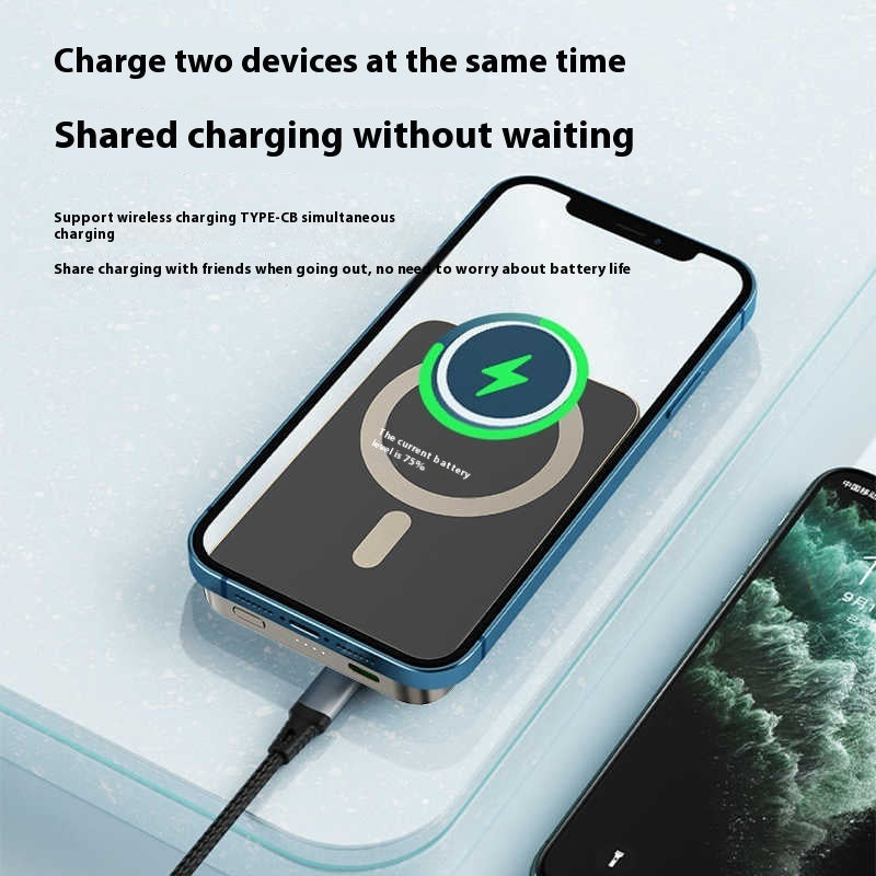 Magnetic Wireless Power Bank 5000mAh Portable Compact Fast Charging - compact portable wireless magnetic power bank