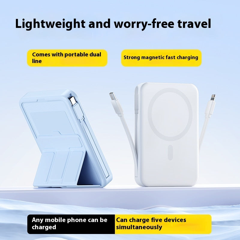 Magnetic Wireless Power Bank Large Shell Plastic Industrial Style 106x72x20.8mm - Teleplus cable magnetic wireless