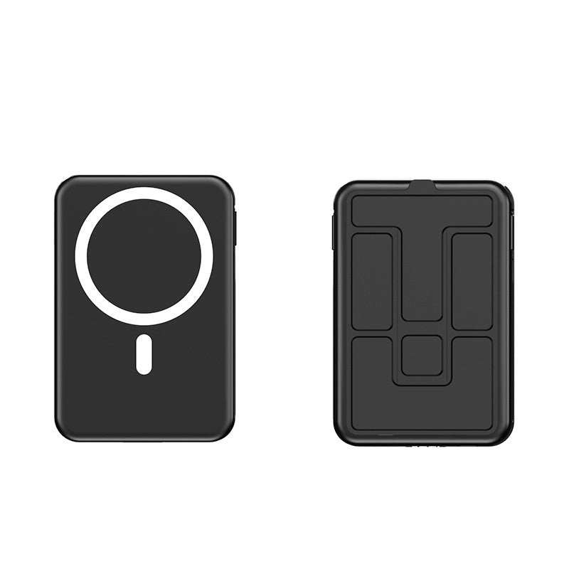 Magnetic Wireless Power Bank Large Shell Plastic Industrial Style 106x72x20.8mm - Teleplus cable magnetic wireless