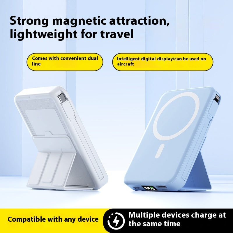 Magnetic Wireless Power Bank Large Shell Plastic Industrial Style 106x72x20.8mm - Teleplus cable magnetic wireless