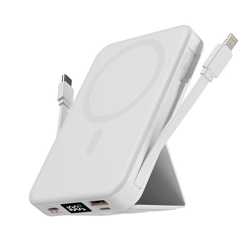 Magnetic Wireless Power Bank Large Shell Plastic Industrial Style 106x72x20.8mm - Teleplus cable magnetic wireless