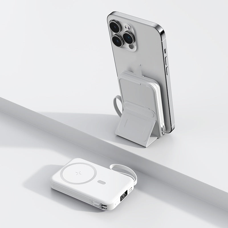 Magnetic Wireless Power Shell with Folding Bracket in Multiple Colors - Teleplus cable magnetic wireless power folding