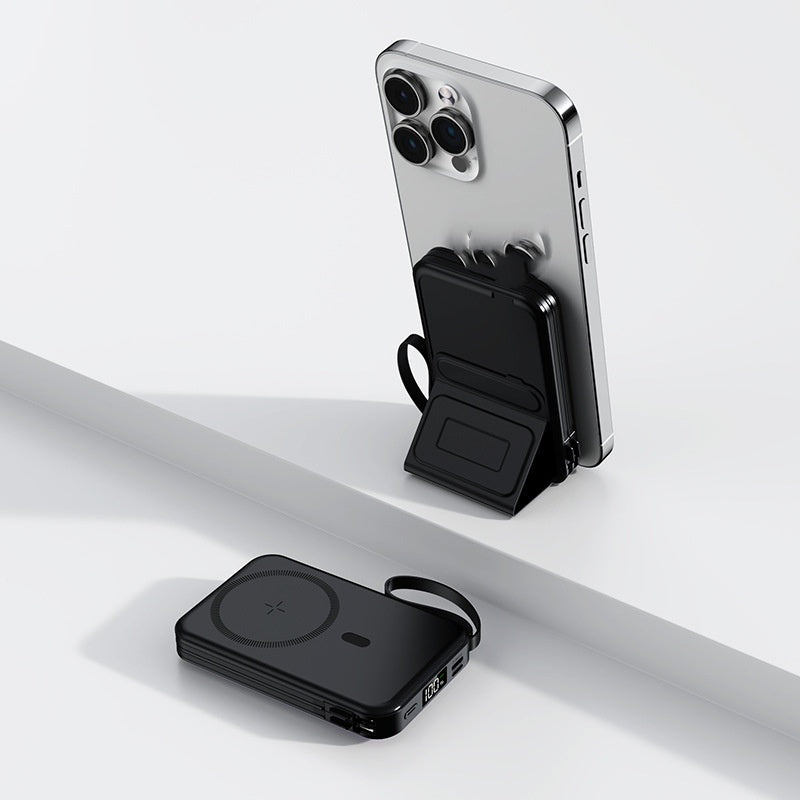 Magnetic Wireless Power Shell with Folding Bracket in Multiple Colors - Teleplus cable magnetic wireless power folding