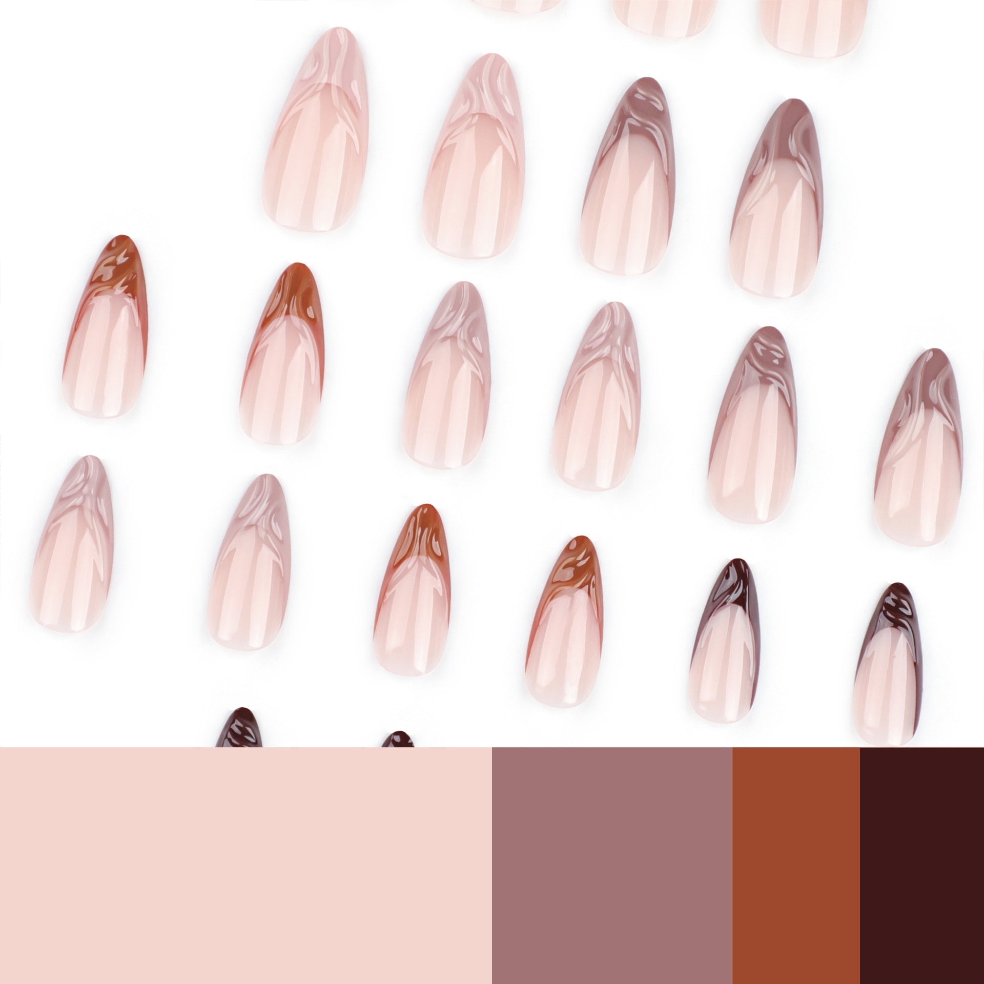 Maillard Brown French Nail Art Kit with Wearable Armor and Adhesive - maillard brown french wear armor