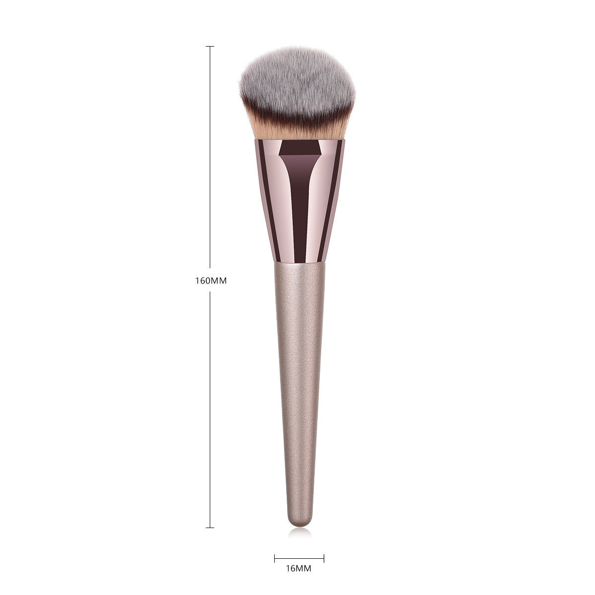 Makeup Brush Set in Champagne Gold with Wooden Handle and Nylon Bristles - Teleplus makeup brush champagne gold powder