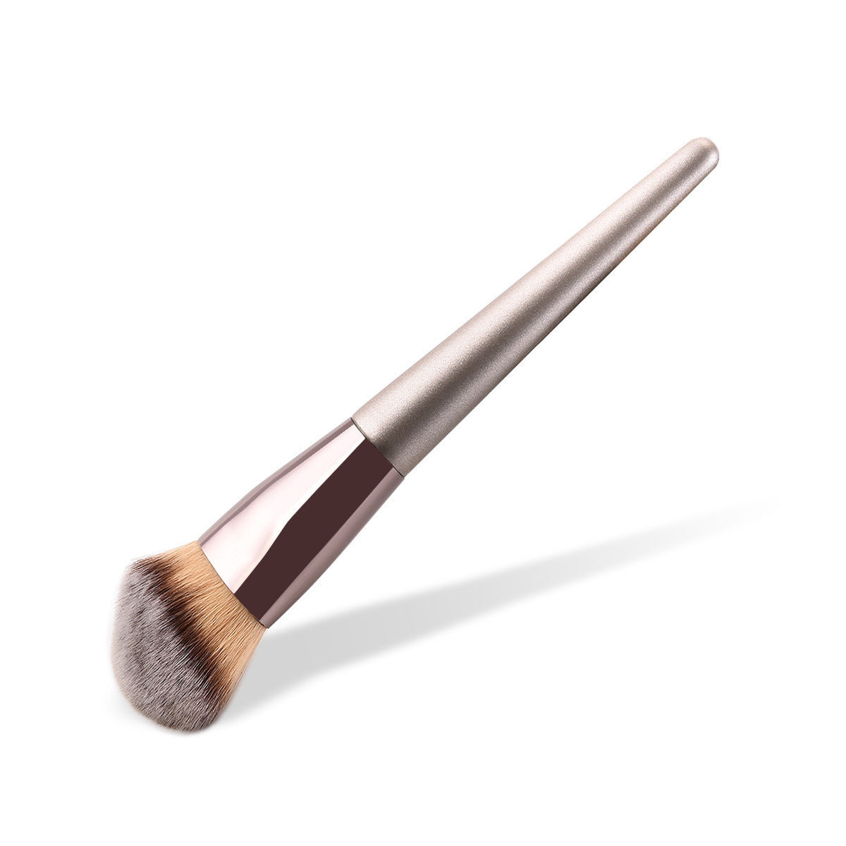 Makeup Brush Set in Champagne Gold with Wooden Handle and Nylon Bristles - Teleplus makeup brush champagne gold powder