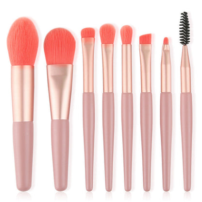 Makeup Brush Set with 8 Morandi Colored Tools for All Skin Types - makeup tool morandi brush