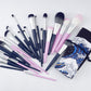 Makeup Brush Suit 10 Piece Set with Bag 14.5cm Length Blue Artificial Fiber - makeup brush suit artificial fiber length