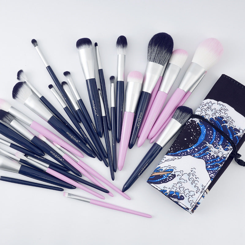 Makeup Brush Suit 10 Piece Set with Bag 14.5cm Length Blue Artificial Fiber - makeup brush suit artificial fiber length