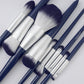 Makeup Brush Suit 10 Piece Set with Bag 14.5cm Length Blue Artificial Fiber - makeup brush suit artificial fiber length