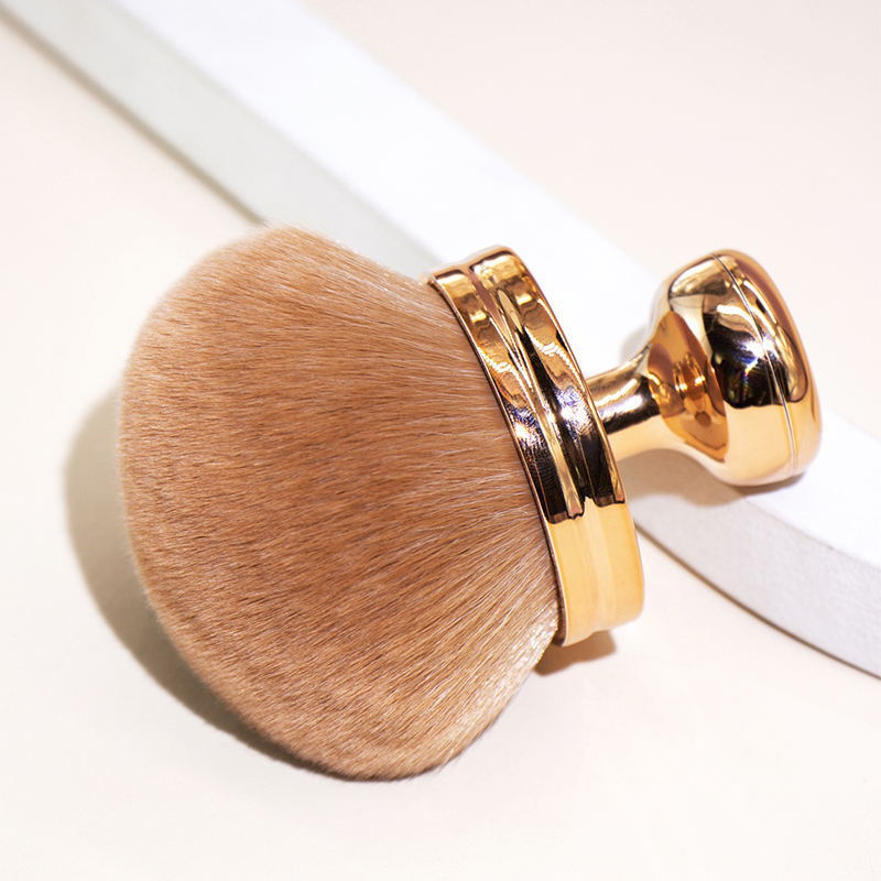 Makeup Brush with Mesh Cover Black Gold Rose Handle for All Users - Teleplus mesh cover rose gold makeup brush black