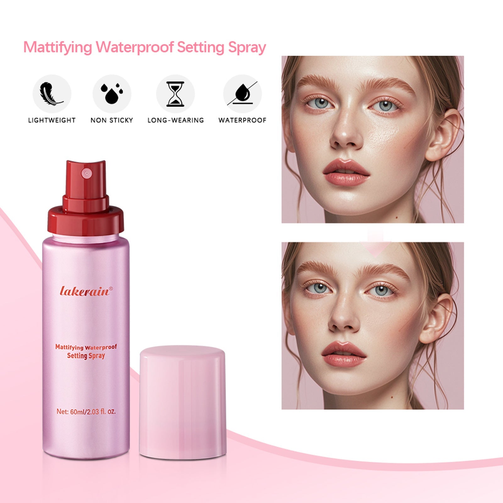 Makeup Mist Spray Waterproof Fixing for Matte Effect 60ml - makeup mist spray matte effect waterproof