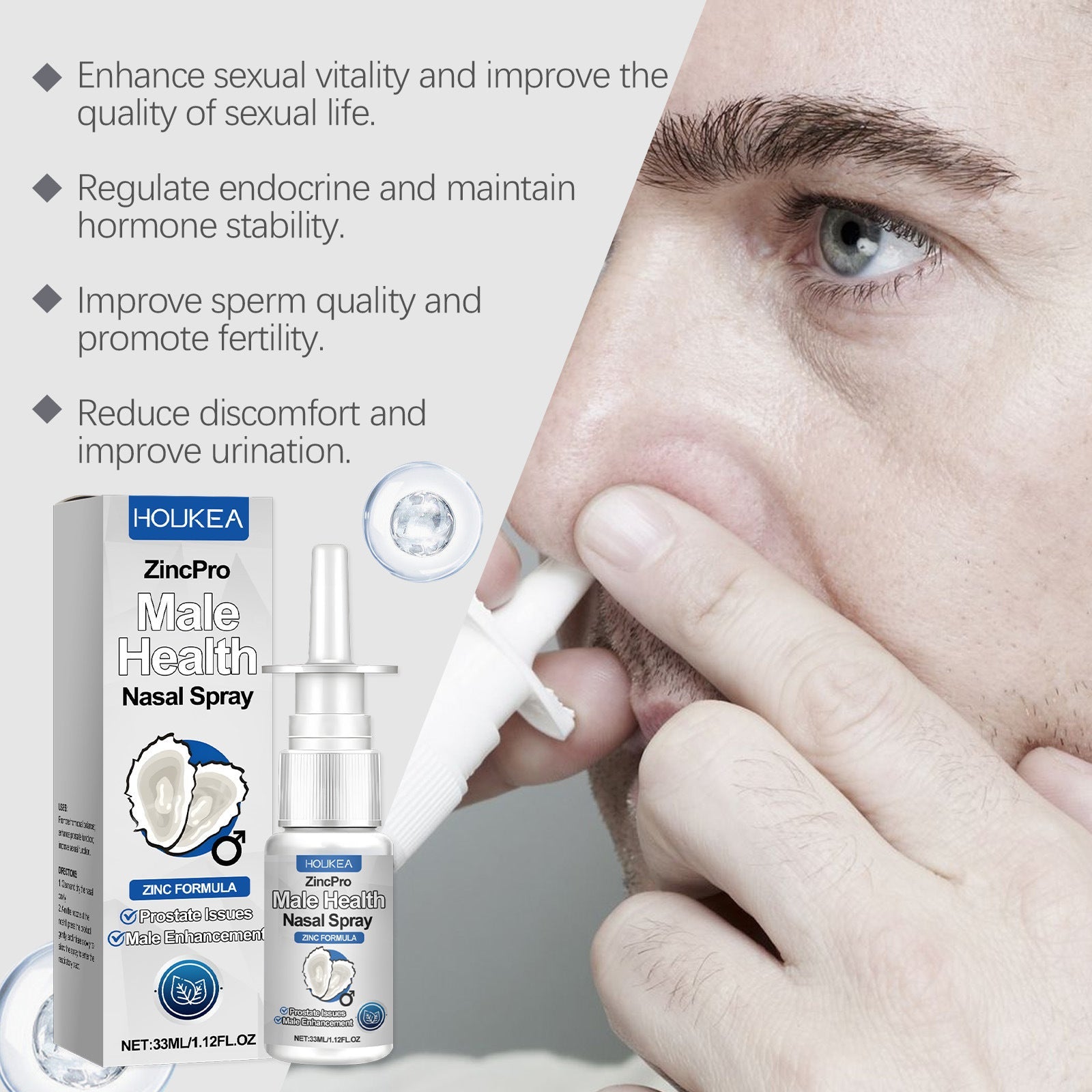 Male Mild Care Nasal Spray with Glycerin and Natural Extracts 33ml - Teleplus male mild care nasal spray