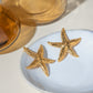 Marine Shell 18K Gold Stainless Steel Starfish Earrings - Starfish Earrings that Shine Like 18K Gold Magic