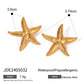 Marine Shell 18K Gold Stainless Steel Starfish Earrings - Starfish Earrings that Shine Like 18K Gold Magic