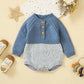 Matching Jumpsuit Infant Long Sleeve Siamese Triangle Rompers - Triangular Rompers for Tiny Fashionistas in Cute Colors