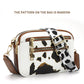 Matching Multifunctional Zipper Crossbody Bag with Cow Color Variations - cow color matching multifunctional zipper