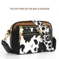 Matching Multifunctional Zipper Crossbody Bag with Cow Color Variations - cow color matching multifunctional zipper